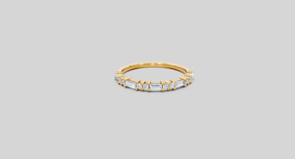 Baguette And Round Diamond Band – Lab Grown Diamond Finger Ring