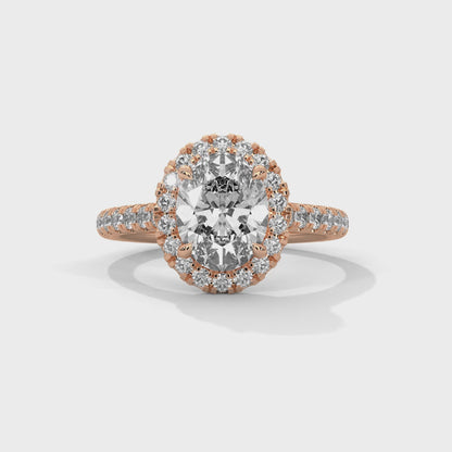 2 Carat Solitaire Oval Shape Lab Diamond Wedding Ring
