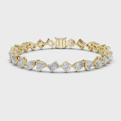 Elite Multi-Cut Lab Diamond Tennis Bracelet – Gift for Women & Wife