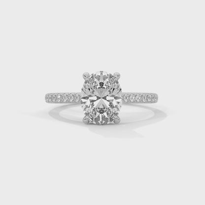 2 Carat Oval Shape Sparkling Lab Diamond Engagement Ring For Women