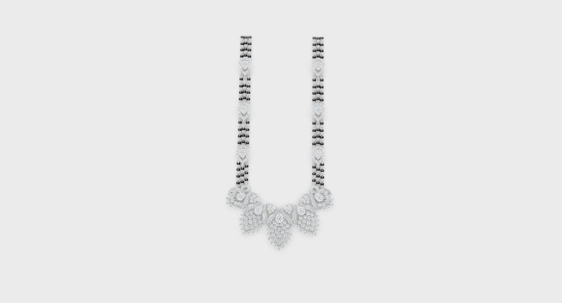 Minimal Luxe Lab Diamond Mangalsutra – Modern tri-Strand Statement Necklace