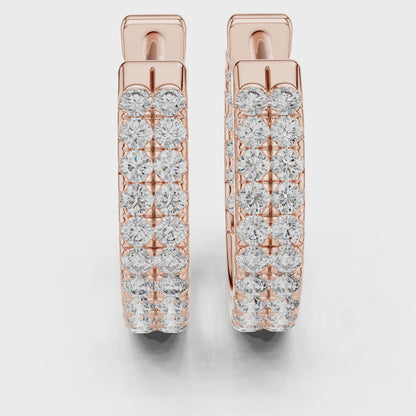 Royal Band Lab Diamond Earrings – Dazzling Gold Grid Style for Glam Looks