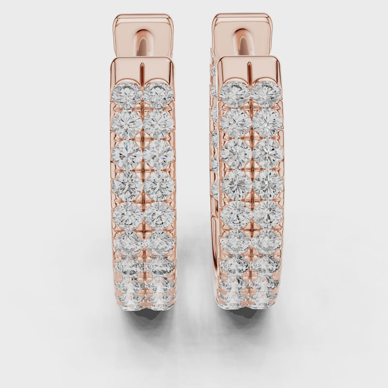 Royal Band Lab Diamond Earrings – Dazzling Gold Grid Style for Glam Looks