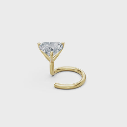 Tiny Heart Solitaire Wire Nosepin With Lab Diamond