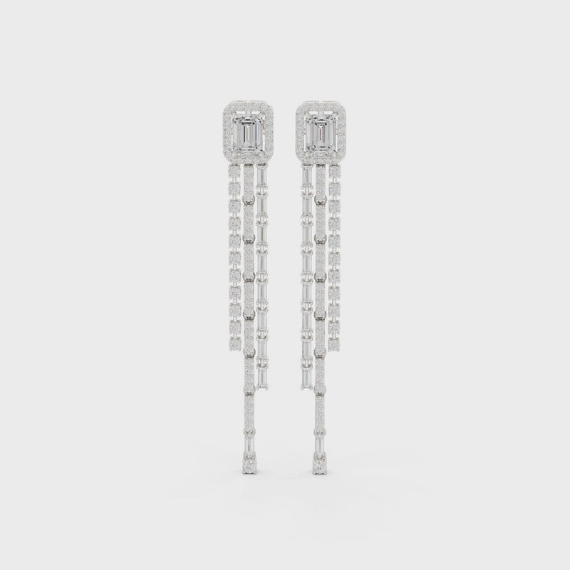 Long Drop Everglow Lab Diamond Dangler Earrings
