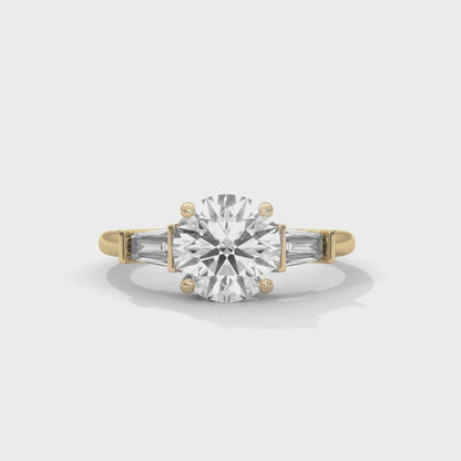 2 Carat Round Three Stone Lab Diamond Wedding Ring