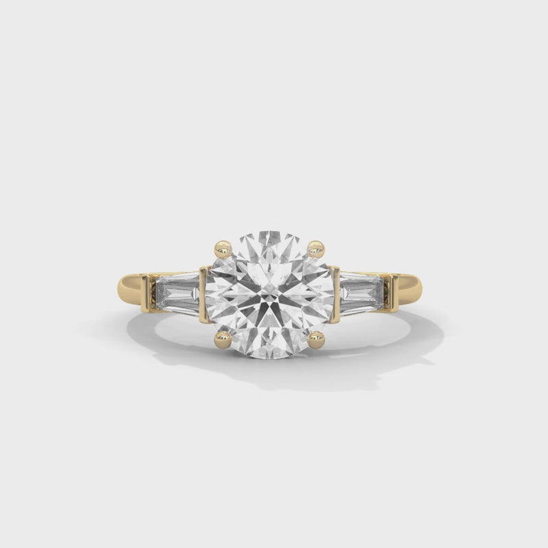 2 Carat Round Three Stone Lab Diamond Wedding Ring