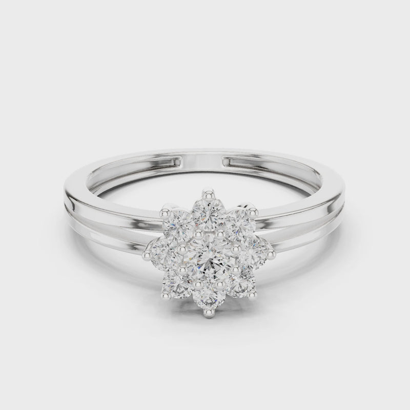SoulShine Floral Cluster Split Shank Lab Diamond Ring