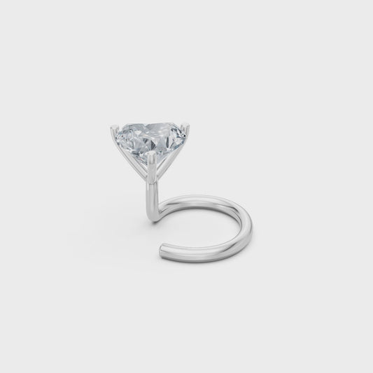 Tiny Heart Solitaire Wire Nosepin With Lab Diamond