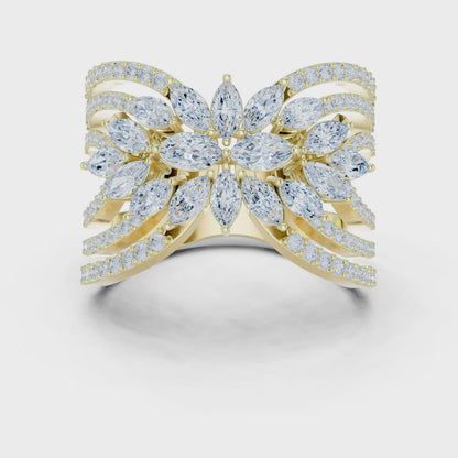 Enchanting Petals Perfect Cocktail Lab Diamond Ring
