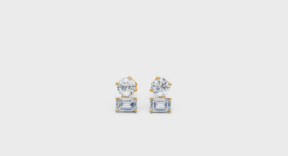 Shining Diva Duo Lab Diamond Studs Earrings