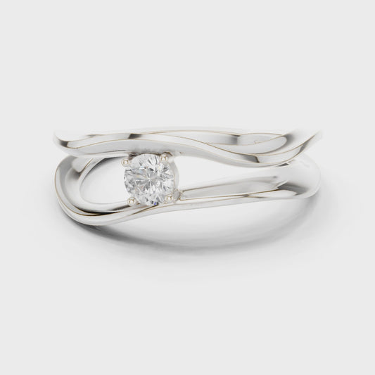 Bypass Stylish OfficeWear Lab Diamond Ring For Women