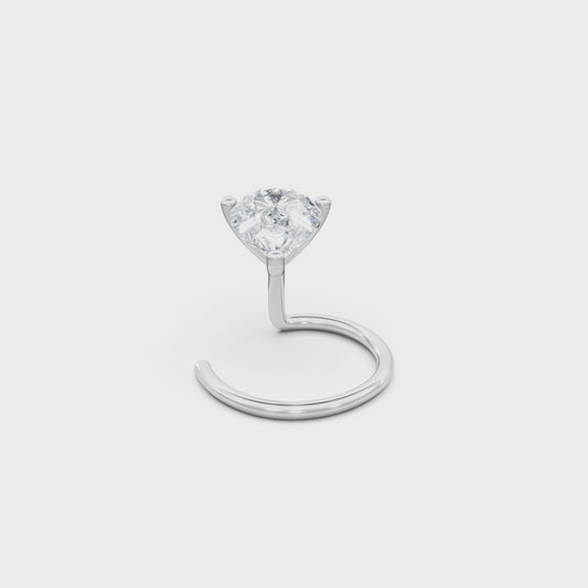 Stylish Pear Shaped 10 Pointer Lab Diamond Nosepin For Girls