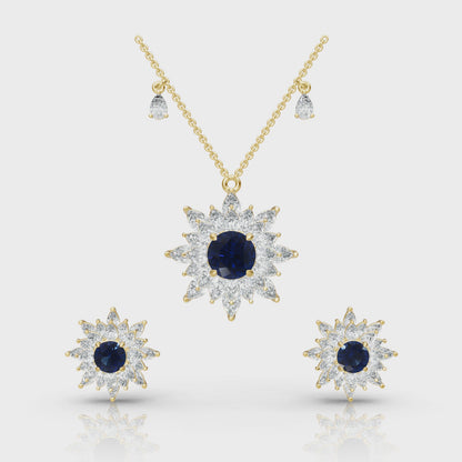Aura Detachable Lab Diamond Pendant with Matching Studs Set