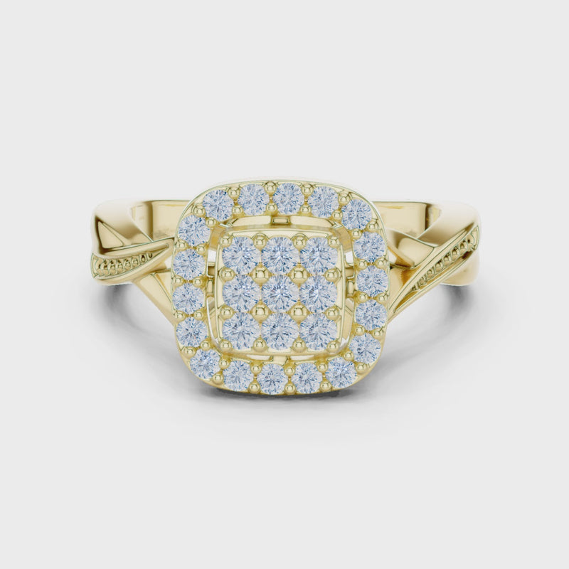 Queen’s Aura Lab Diamond Statement Halo Ring