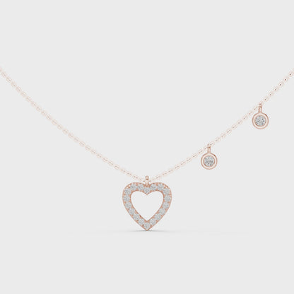 Heart Charm Lab Grown Diamond Necklace for Women | Love Pendant for Anniversary & Gift