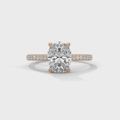 2 Carat Oval Shape Sparkling Lab Diamond Engagement Ring For Women