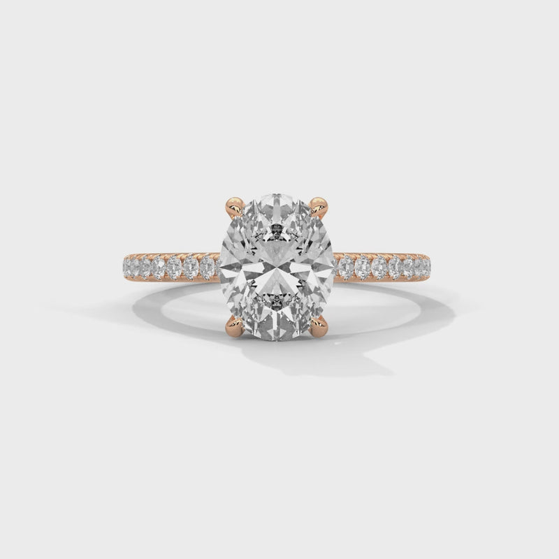 2 Carat Oval Shape Sparkling Lab Diamond Engagement Ring For Women