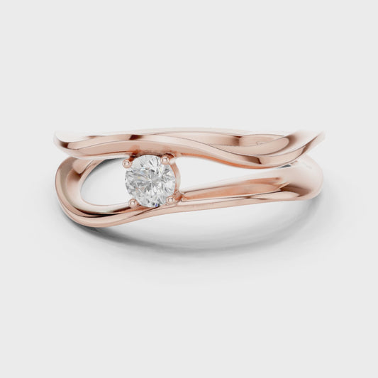 Bypass Stylish OfficeWear Lab Diamond Ring For Women
