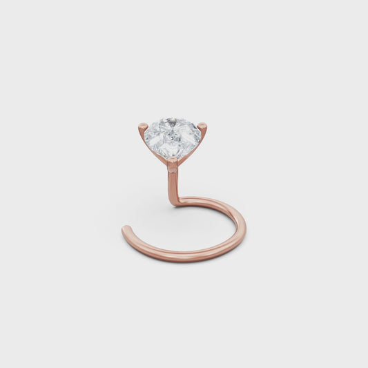 Stylish Pear Shaped 10 Pointer Lab Diamond Nosepin For Girls