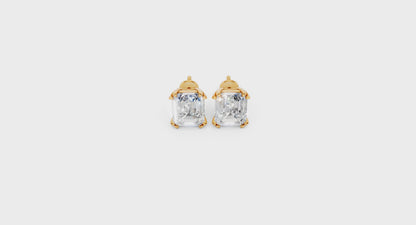 Forever Sparkle Timeless Emerald-Cut Lab Diamond Stud Earrings