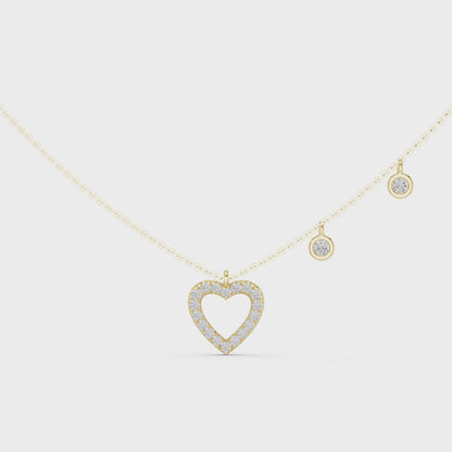 Heart Charm Lab Grown Diamond Necklace for Women | Love Pendant for Anniversary & Gift