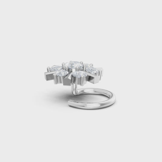 Sunburst Nosepin in 20 Pointer Lab Diamond For Everyday Wear