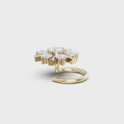 Sunburst Nosepin in 20 Pointer Lab Diamond For Everyday Wear