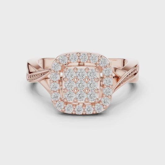 Queen’s Aura Lab Diamond Statement Halo Ring