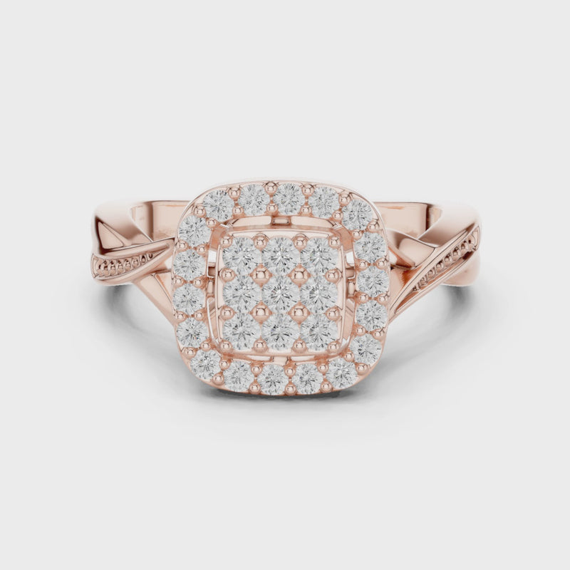 Queen’s Aura Lab Diamond Statement Halo Ring