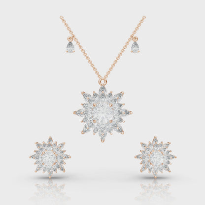 Aura Detachable Lab Diamond Pendant with Matching Studs Set