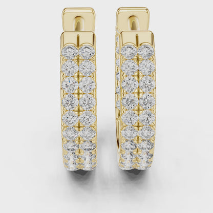 Royal Band Lab Diamond Earrings – Dazzling Gold Grid Style for Glam Looks