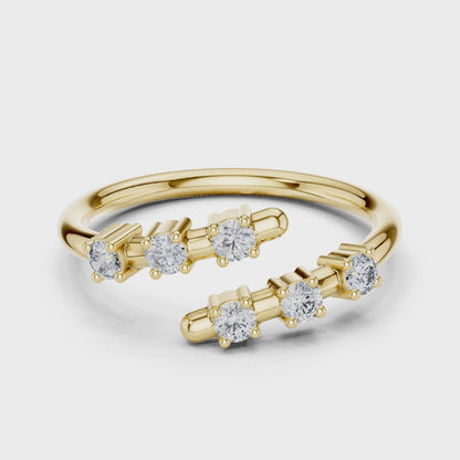 GlimmerGlow 0.21 Ct Round Modern Open Lab Diamond Ring