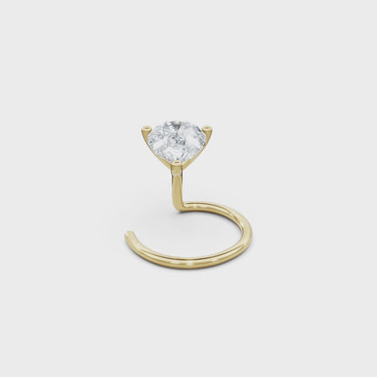 Stylish Pear Shaped 10 Pointer Lab Diamond Nosepin For Girls