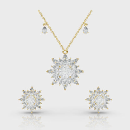 Aura Detachable Lab Diamond Pendant with Matching Studs Set