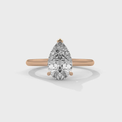 2 Carat Pear Shape Engagement Ring For Women in Lab Diamond