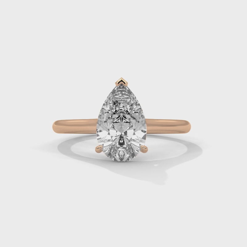 2 Carat Pear Shape Engagement Ring For Women in Lab Diamond
