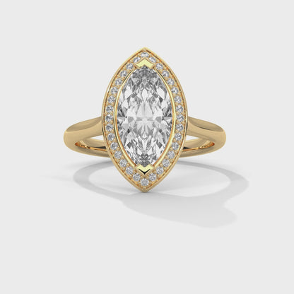 2 Carat Marquise Cut Lab Grown Diamond Sleek Ring Gifts For Special Women