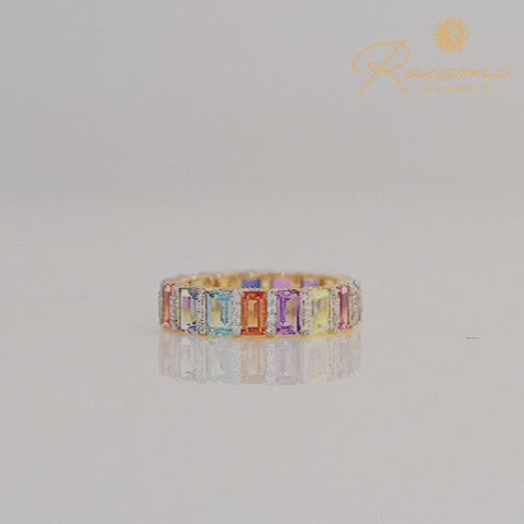 Modern Multi Color Lab Emerald Ring For Women