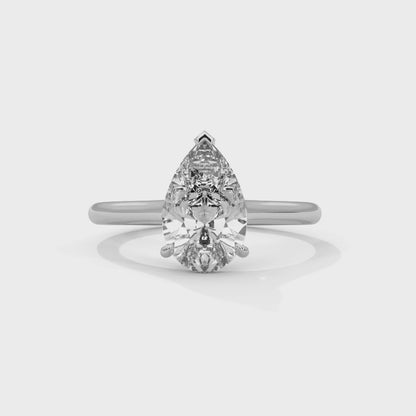 2 Carat Pear Shape Engagement Ring For Women in Lab Diamond