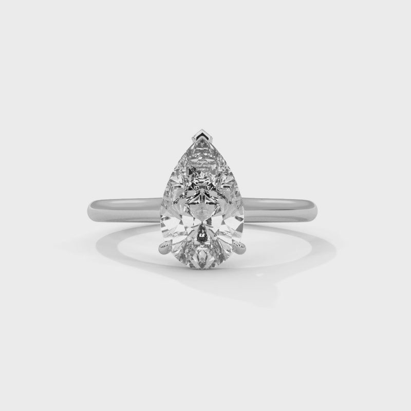 2 Carat Pear Shape Engagement Ring For Women in Lab Diamond