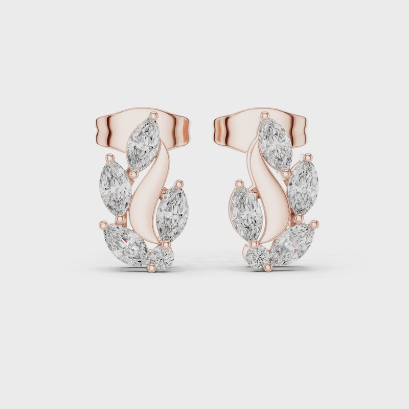 Flame Petal Lab Diamond Stud Earrings