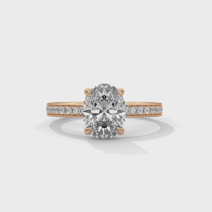 2 Carat Oval Lab Grown Diamond Solitaire Ring For Wedding