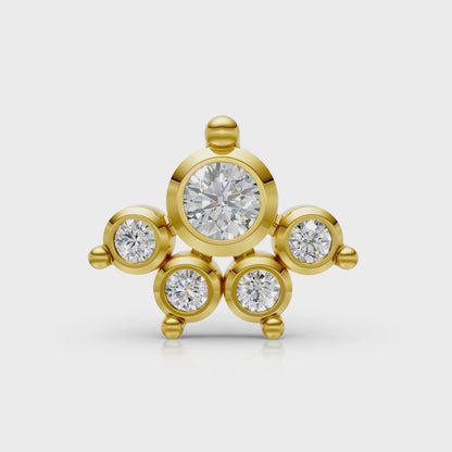 Eternal Bloom 14K Yellow Gold Diamond Cluster Nose Pin – HRD/IGI Certified