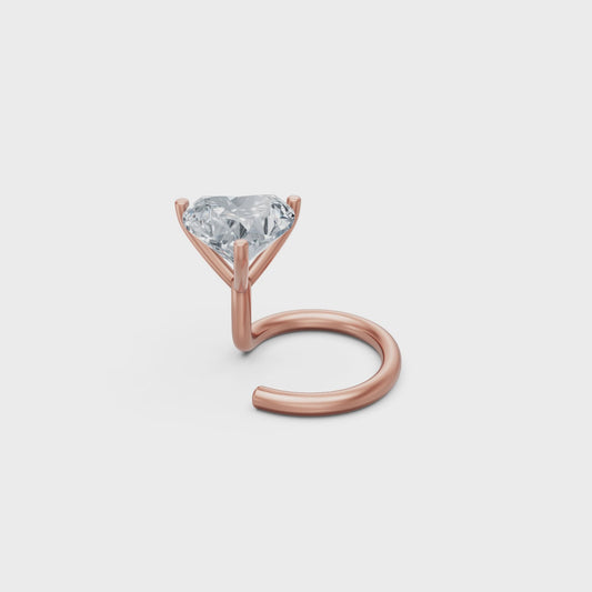 Tiny Heart Solitaire Wire Nosepin With Lab Diamond