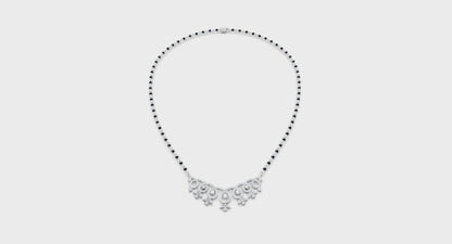 Looped Curves With Pear Shapes Lab Diamond Teardrop Mangalsutra For Women