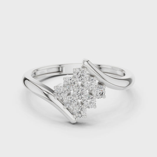 Intricate Sparkle Minimal Bypass Cluster Lab Diamond Ring
