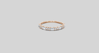 Baguette And Round Diamond Band – Lab Grown Diamond Finger Ring