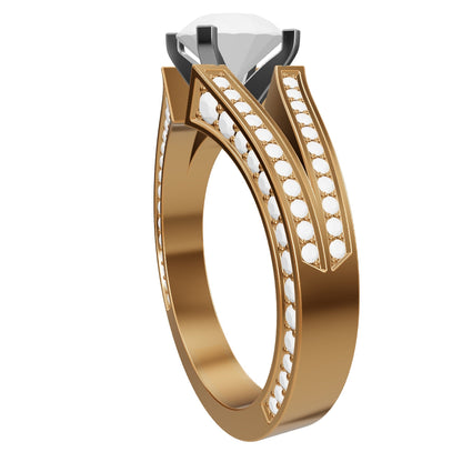 Bold Signet Lab-Grown Diamond Ring in Yellow Gold