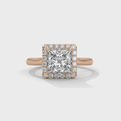 Regal Princess Cut Lab Grown Diamond Halo Ring – Engagement & Anniversary Ring  for Women